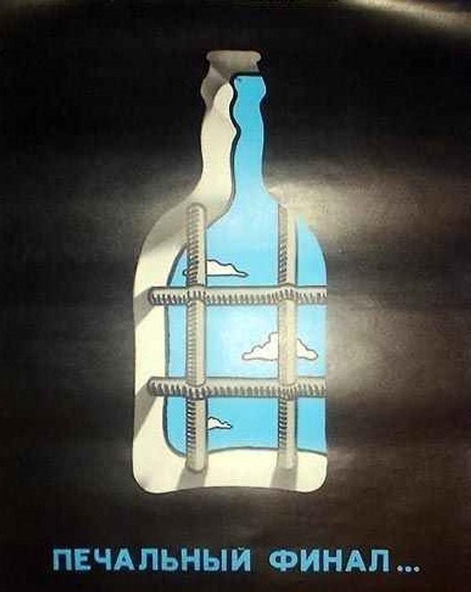 Sovyetler Birliği Döneminden Alkollü İçki Karşıtı 14 Poster