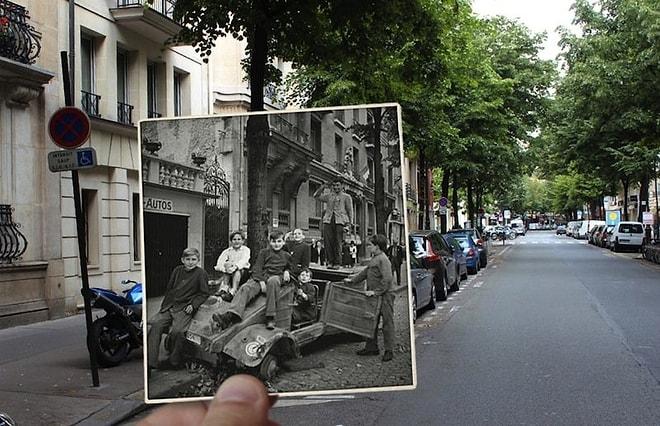 Geçmişle Bugünü Harmanlayarak II. Dünya Savaşı Yıllarındaki Paris'i Yeniden Canlandıran 17 Fotoğraf
