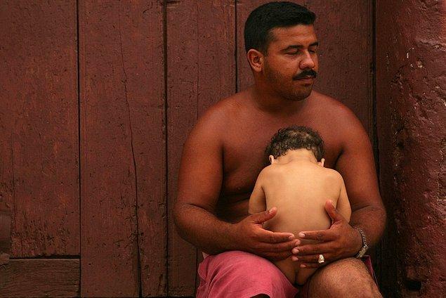 Küba Trinidad'da Baba ve Çocuk