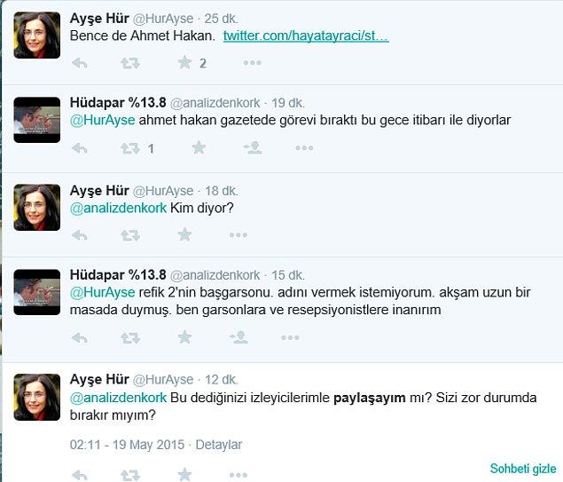 21. Tartışma Sabaha Devrederken "Ahmet Hakan Hürriyet'ten" Ayrıldı İddiası Kulağı Kesik bir Twitter Kullanıcısından Geliyor...