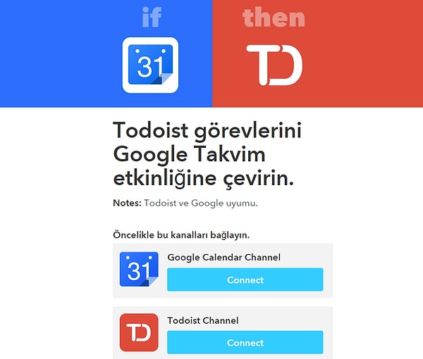 Todoist görevlerini Google Takvim etkinliğine çevirin.