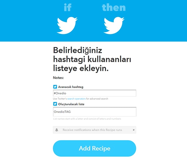 Belirlediğiniz hashtagi kullananları listeye ekleyin.