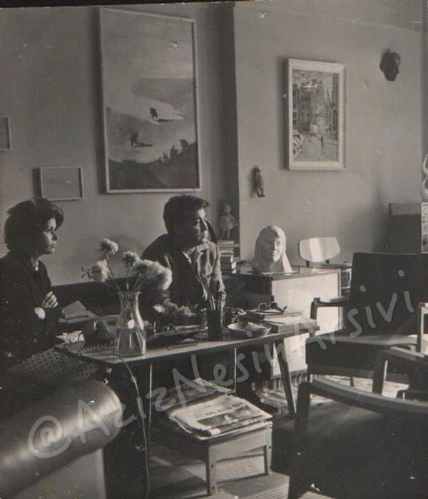 23. SSCB'de Nazım Hikmet'in evinde. Meral Çelen'le.1965.