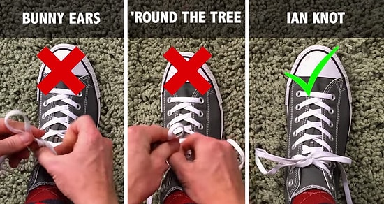 Muhtemelen Bugüne Kadar Bilmediğiniz En Hızlı ve Pratik Ayakkabı Bağlama Yöntemi