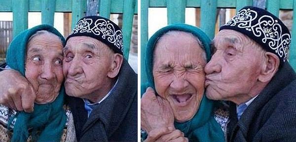 3. Eğlenceye ara vermeyen 65 yıllık evli çift.
