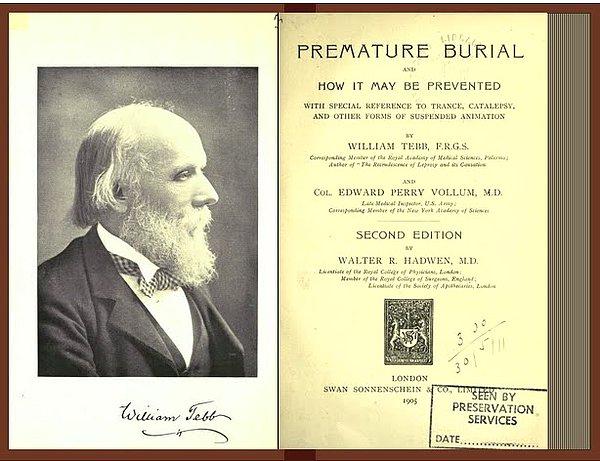 3. 1905 yılında İngiliz reformcu William Tebb kazara canlı canlı gömülmüş insanları listelemeye girişti.
