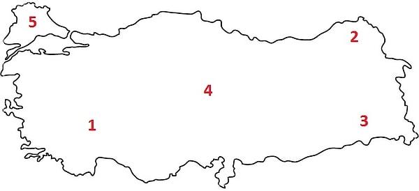 8. Göller yöresi haritada kaç numara ile gösterilmiştir?