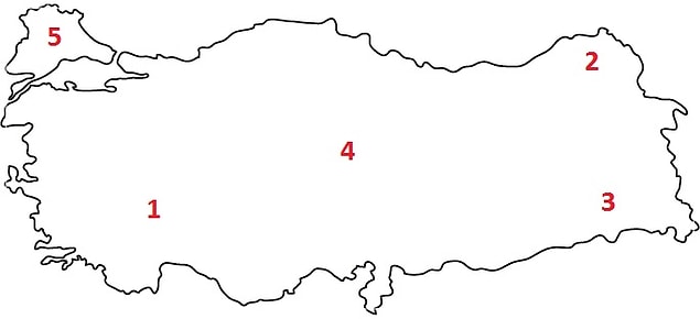 8. Göller yöresi haritada kaç numara ile gösterilmiştir?