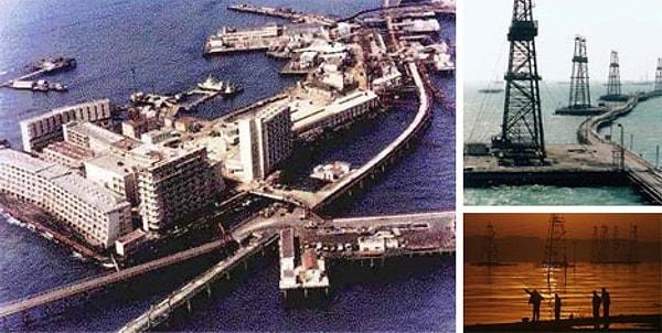 13. Petrol çıkarımı için deniz üstüne kurulmuş yüzen şehir, Azerbaycan
