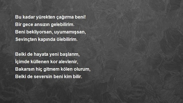3. Bir gece ansızın gelebilirim!