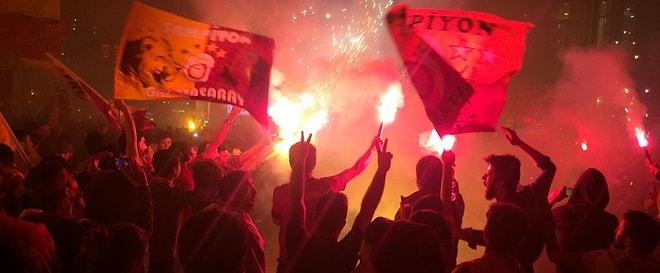 Galatasaraylı Taraftarlardan Beyoğlu'nda Şampiyonluk Kutlaması