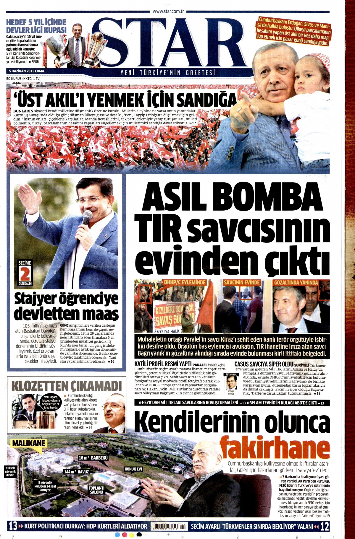 Gazetelerde Bugün 5 Haziran Cuma
