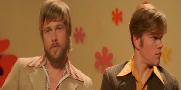'Tehlikeli Aklın İtirafları' filminde, evlendirme programına katılıp beğenilmeyen iki müzmin bekar: Brad Pitt ve Matt Damon.