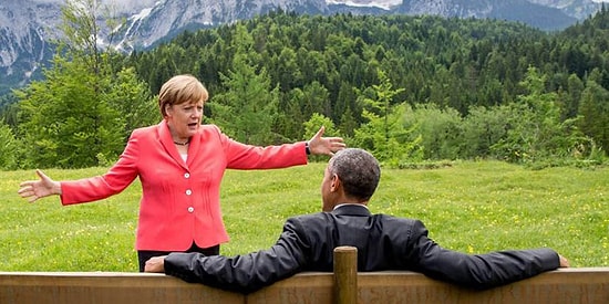 Obama İle Merkel'in G7 Zirvesindeki Pozuna Yapılmış En Absürt 21 Monte