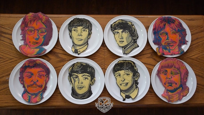 Beatles Üyelerinin Portrelerinin Pankek Olarak Yapılması