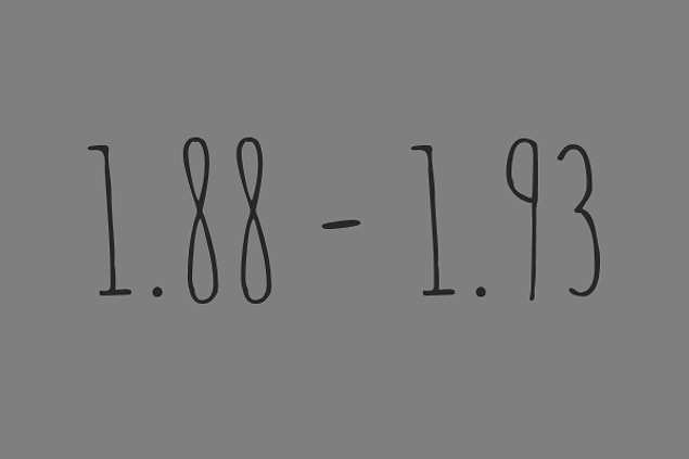 1.88 - 1.93 Arasındasın!