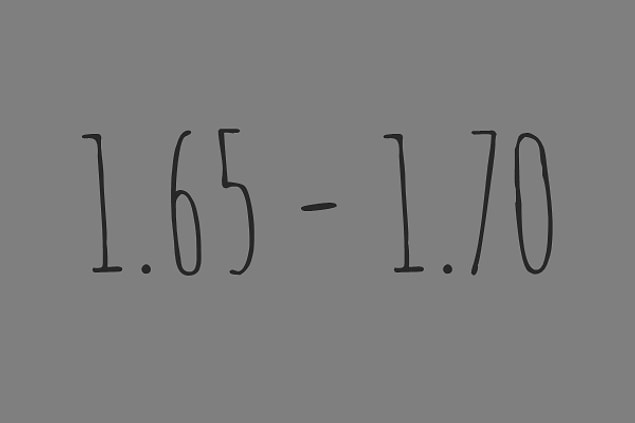 1.65 - 1.70 Arasındasın!