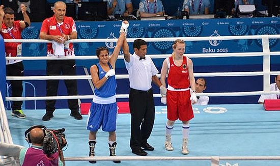 Bakü'de Ringe Çıkan Milli Boksör Elif Coşkun Yarı Finalde