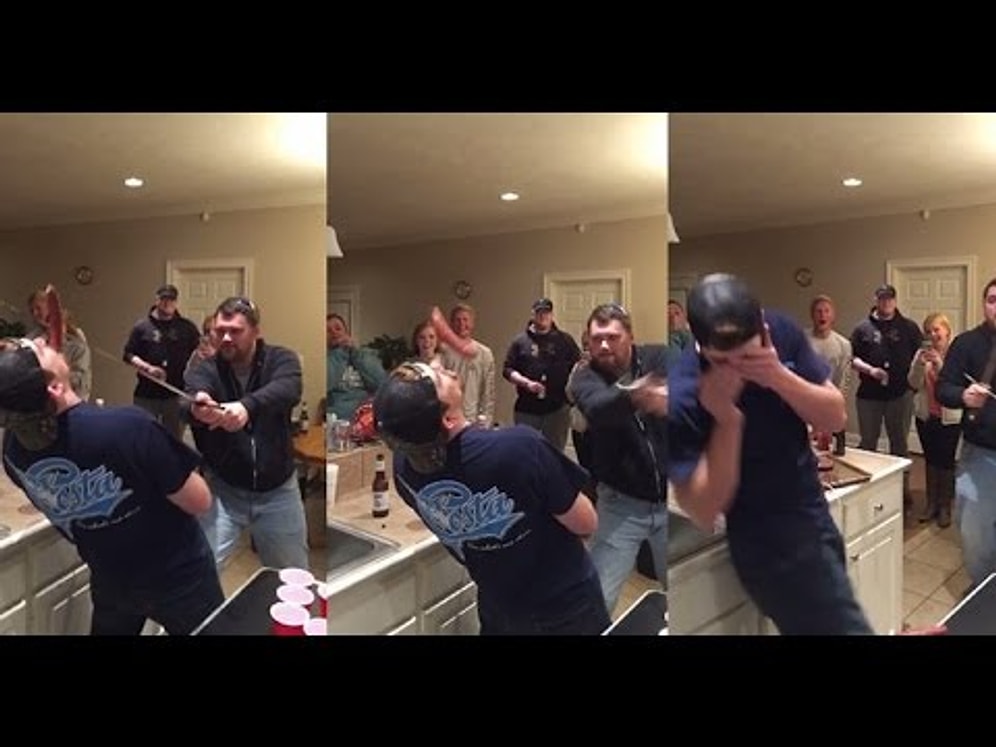 Kılıcıyla Sosisi Keseyim Derken Arkadaşının Burnunu Kesti