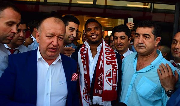 Antalyaspor'un yeni transferi Eto'o, Antalya'ya geldi