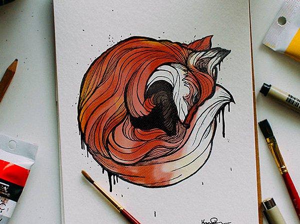 'F' harfi için tilki (fox)