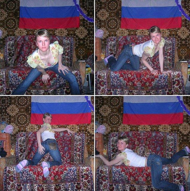 32. Russia's flag and its signature item: Rug on the wall.