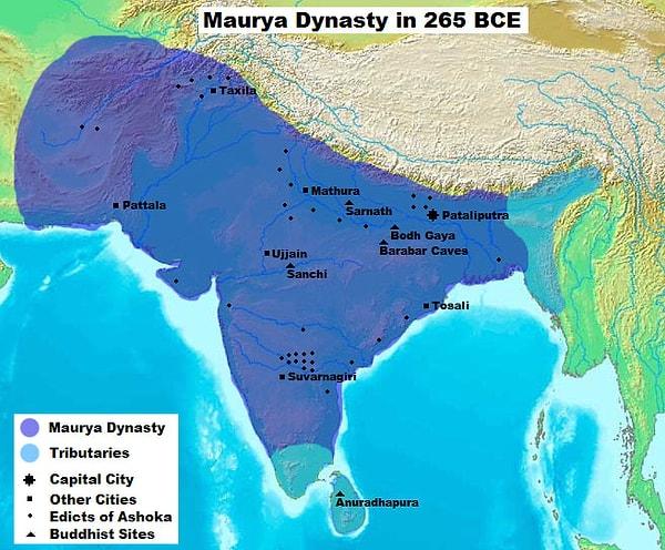 25. Maurya İmparatorluğu - 5 milyon (Kilometrekare)