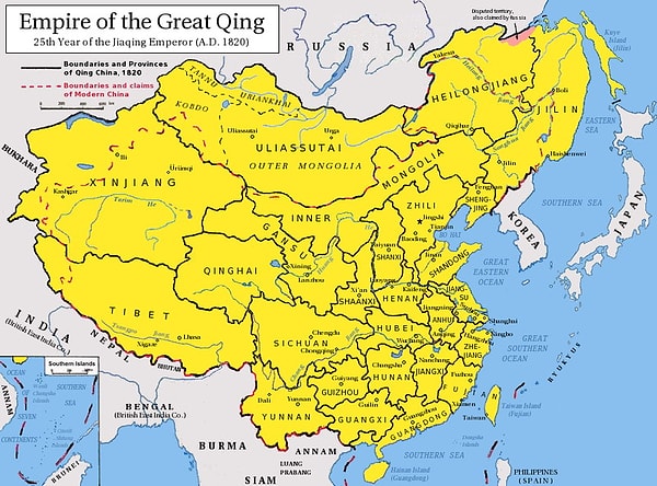 7. Qing dynasty (5.05 million miles square)