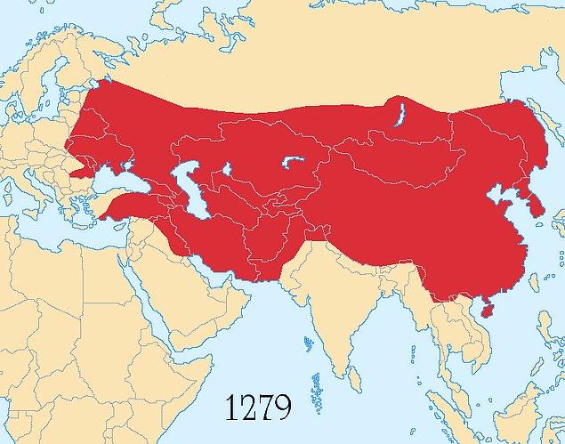 2. Mongol Empire (12.74 million miles square)
