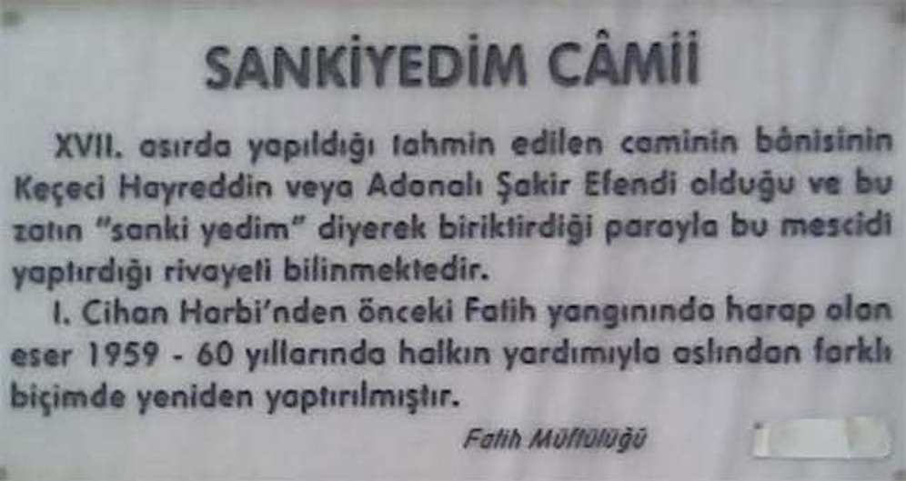 İşten Artmaz Dişten Artar Düsturuyla Yapılan 'Sanki Yedim Camii'nin İlginç Hikayesi