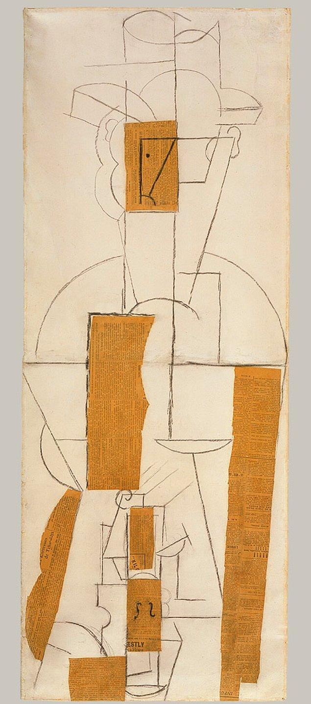 6. Pablo Picasso - Şapkalı ve Kemanlı Adam (1912)