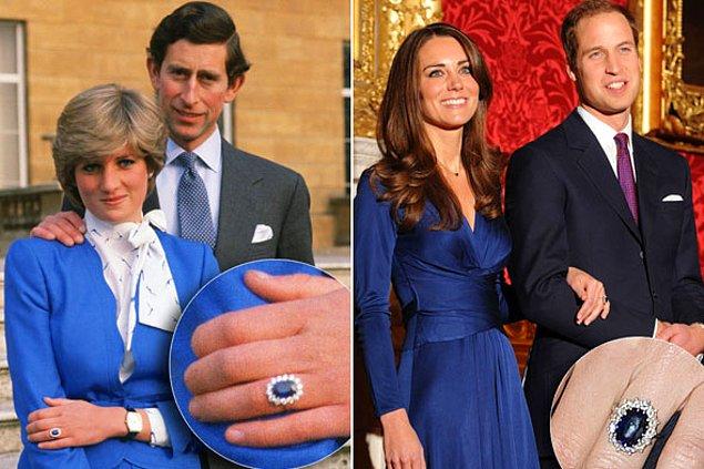 18. Hatta Prens William'ın evlenme teklif ettiği yüzük bile Prenses Diana'nın yüzüğünün birebir kopyası