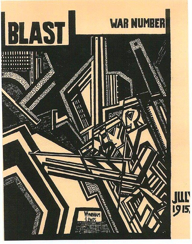 11. Fütürizm akımından etkilenen İngiliz edebiyat dergisi Blast'ın kapağı (1915)