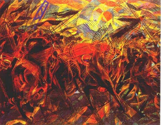2. Carlo Carra - Anarşist Galli'nin Cenazesi (1910)