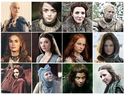 Ellaria Sand, Daenerys Targaryen, Cersei, Arya, Sansa, Catelyn stark, Missandei, Margaery Tyrell, Brienne of Tarth, Ygritte, Olenna Tyrell gibi Westeros kadınlarının karşısında Galadriel, Arwen, Eowyn gibi zayıf Orta Dünya kadınlarının hiç ama hiç şansı yok.