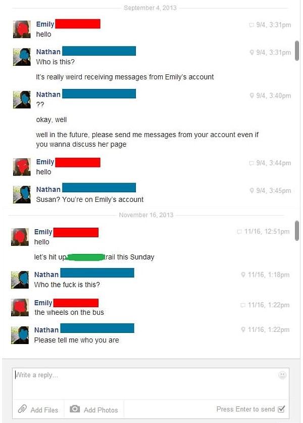 2. Ölü kız arkadaşın Facebook mesajları
