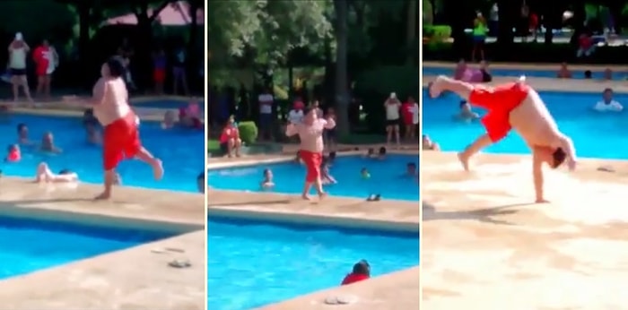 Havuz Başında Tombiş Göbeği ile İnsanlara Dans Ziyafeti Veren Çocuk