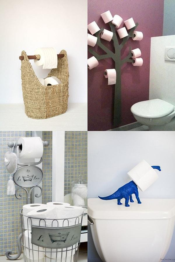 1. Tuvalet kağıtlarını banyonun dekoruna katmak pek mümkün!