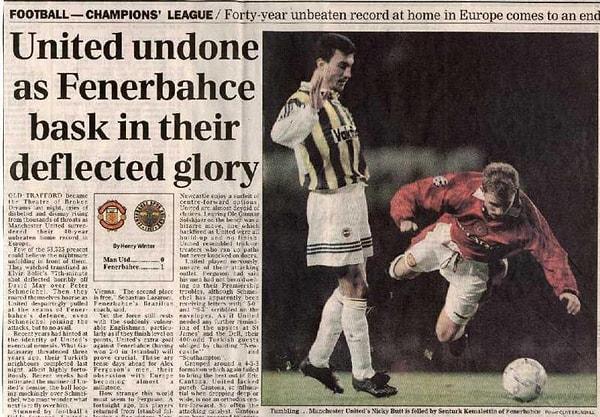 3. 30 Ekim 1996.   Manchester United 0 - 1 Fenerbahçe