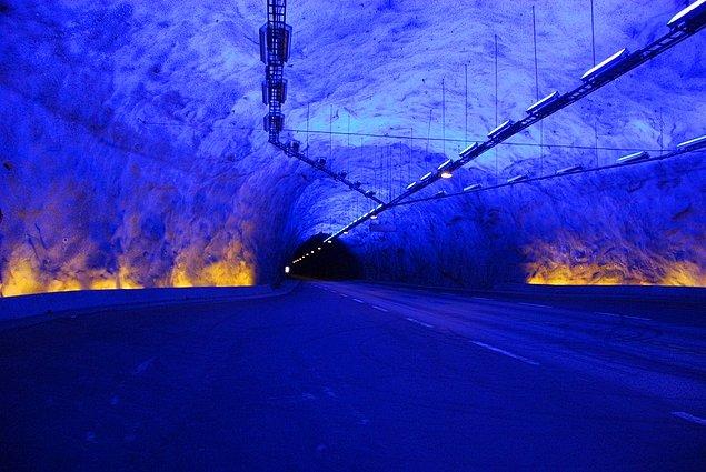 16. In 2000 Norway opened world's longest tunnel which has a length of 24.5 km's (15 miles approximately)