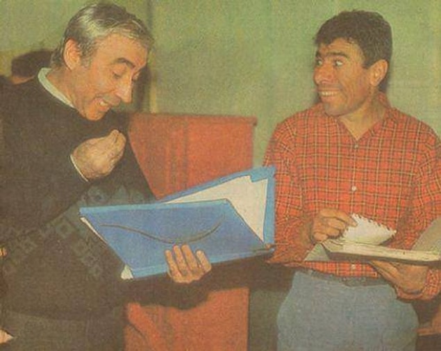9. 1985 Şener Şen ve İlyas Salman bir film için provada.