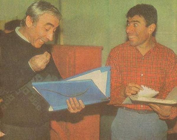 9. 1985 Şener Şen ve İlyas Salman bir film için provada.