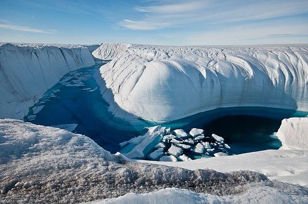 2000 yıl sonra – Yüksek küresel ısınma koşullarından (+8 derece) Greenland buzulu eridiği için deniz seviyesi 6 metre yükselecek.