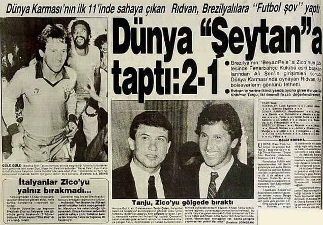 24. 27 Mart 1989 | Tanju Çolak ve Rıdvan Dilmen, Zico'nun jübile maçında forma giydi.