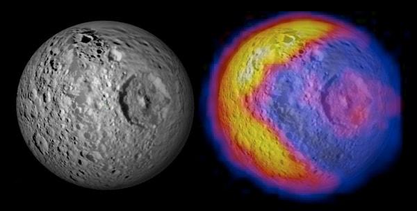 9. Satürn'ün uydusu Mimas'ın ısı dağılımı