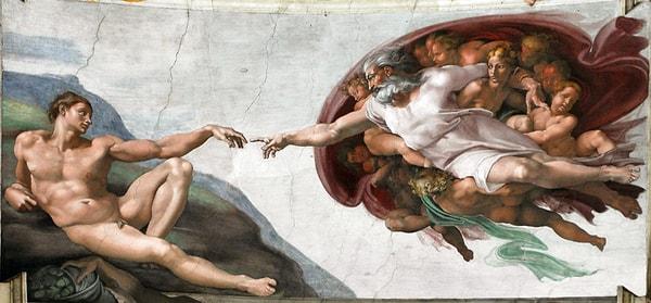 "Adem'in Yaratılışı" (Adam and God) isimli ünlü fresk Sistine Şapeli'nin tavanında yer almaktadır.