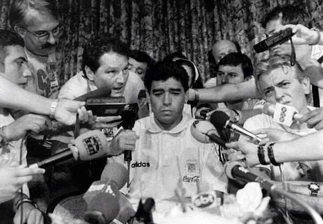 11. 94 Dünya Kupası'nda doping testini geçemeyen Maradona