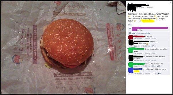 2. Ya da yüzük yerine bu burgeri kullanan arkadaşımızı cimriliğinden dolayı tebrik ediyoruz.