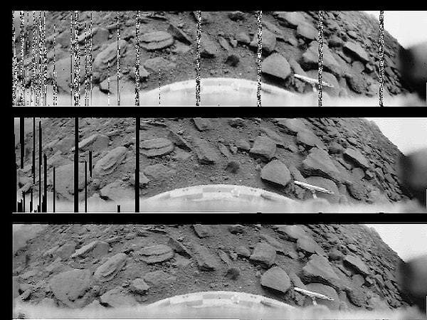 Bu kemara Venera-9 devre dışı kalmadan önce kayalık bir bölgenin iki panoramik görüntüsünü çekmeyi başarmıştı.