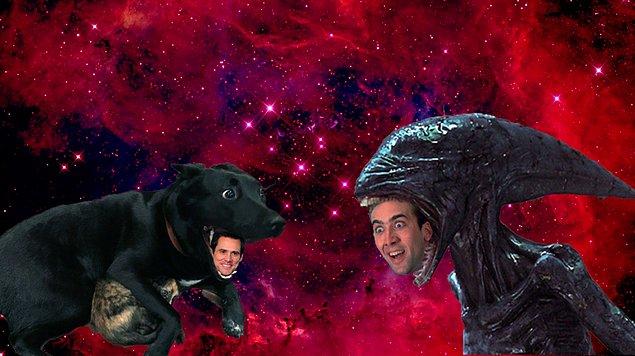 15. Köpek-Carrey ve Xenomorph-Cage'in galaksiler arası uzay savaşı